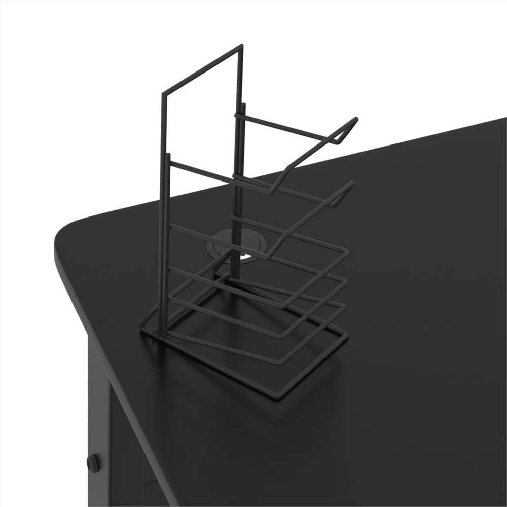 Játékasztal K alakú lábakkal Fekete 90X60x75 cm
