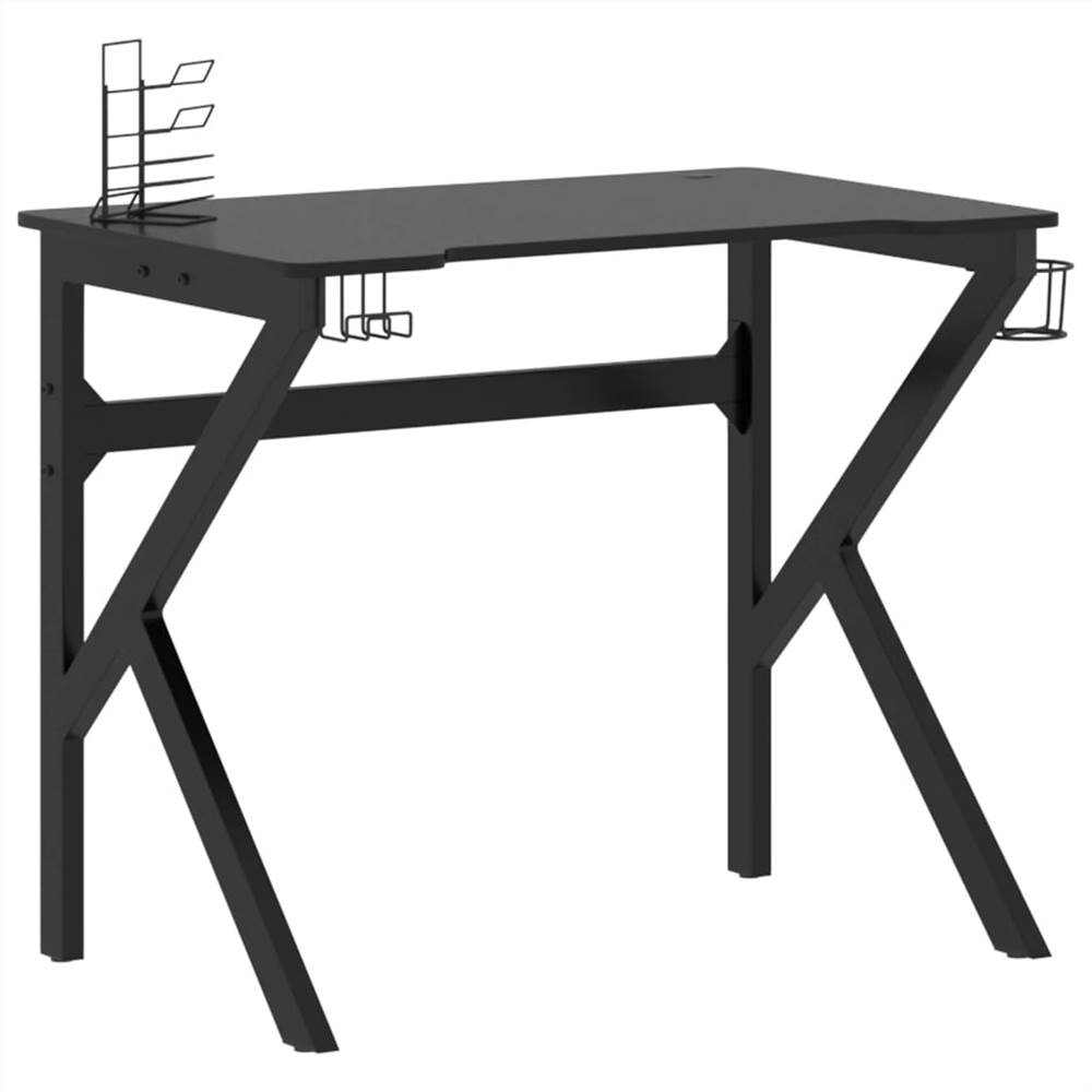 Herní stůl s nohami ve tvaru K černá 90X60x75 cm