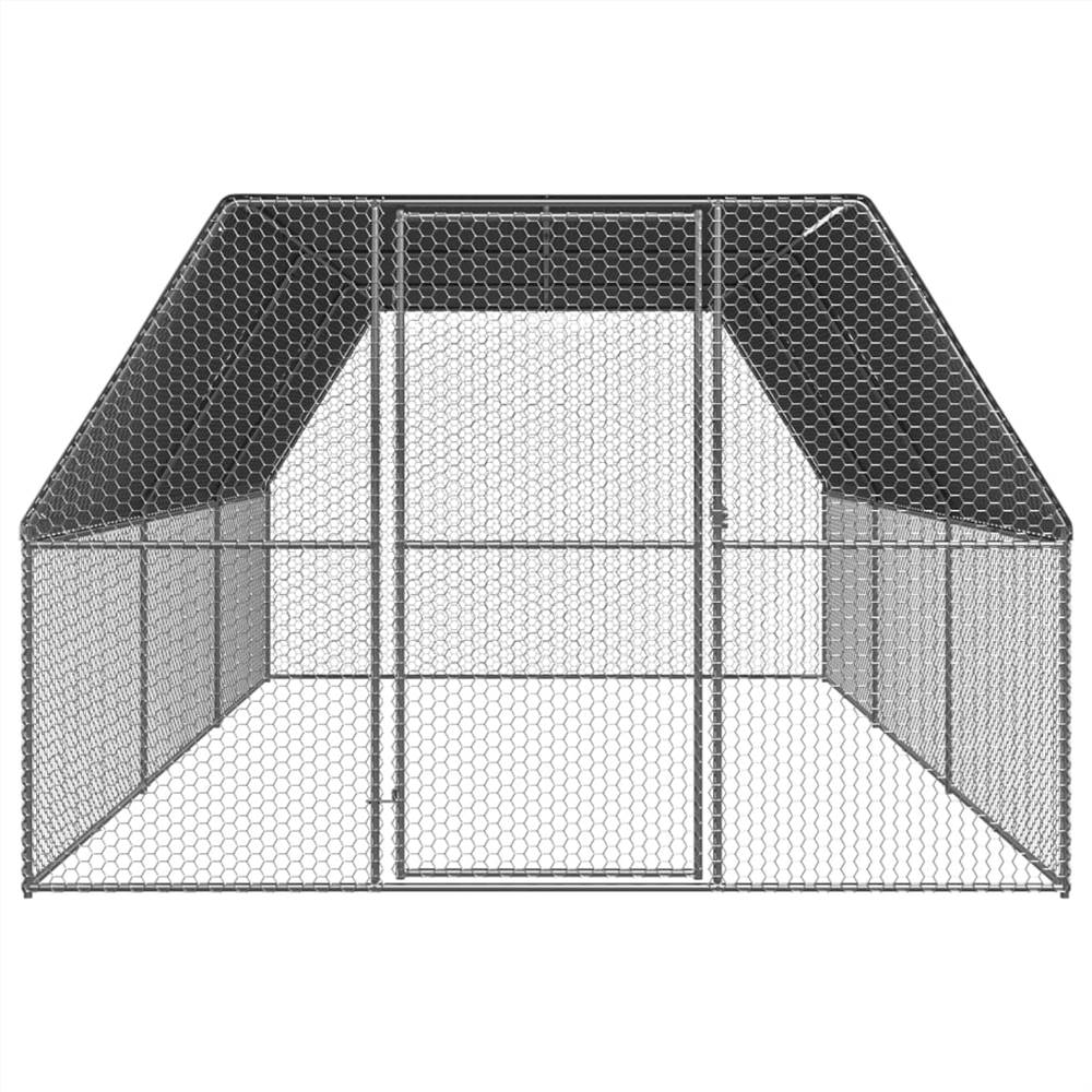 Hühnerkäfig für den Außenbereich, 3 x 6 x 2 m, verzinkter Stahl