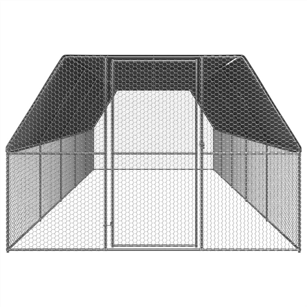 Hühnerkäfig für den Außenbereich, 3 x 10 x 2 m, verzinkter Stahl