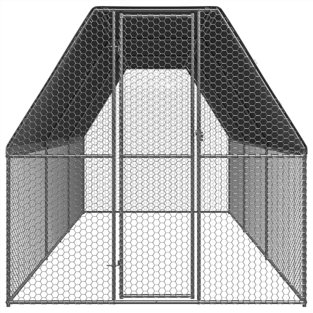 Udendørs kyllingebur 2x6x2 m galvaniseret stål