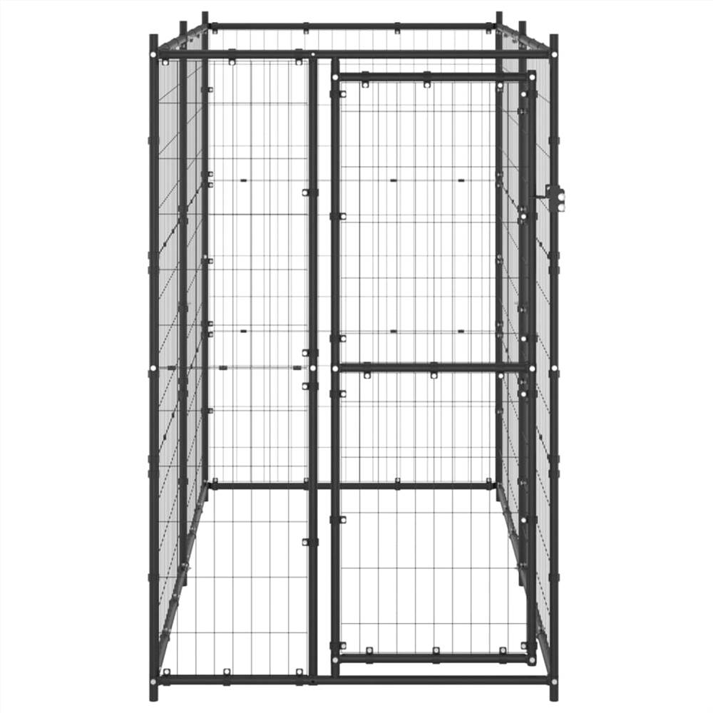 Outdoor steel dog kennel 110x220x180 cm