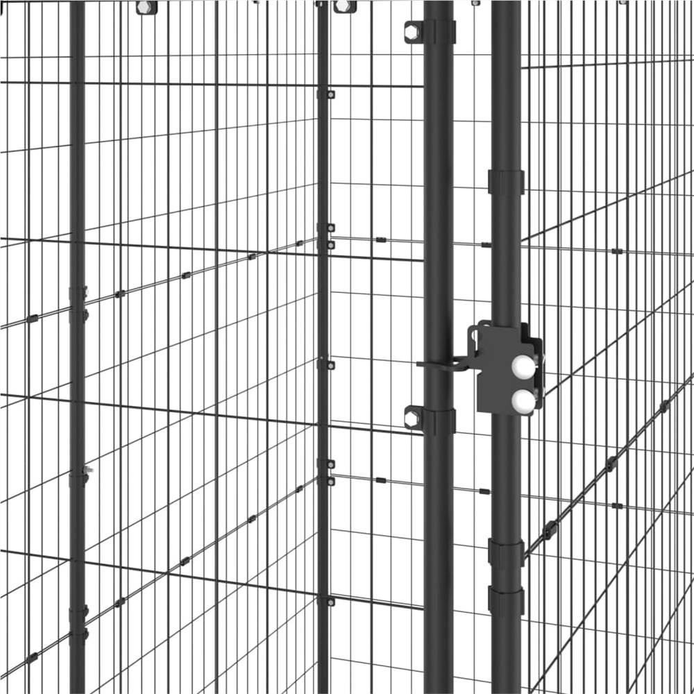 Hundkoja i stål utomhus med tak 110x220x180 cm