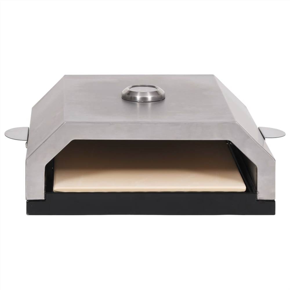 Pizza oven with ceramic stone for gas charcoal barbecue