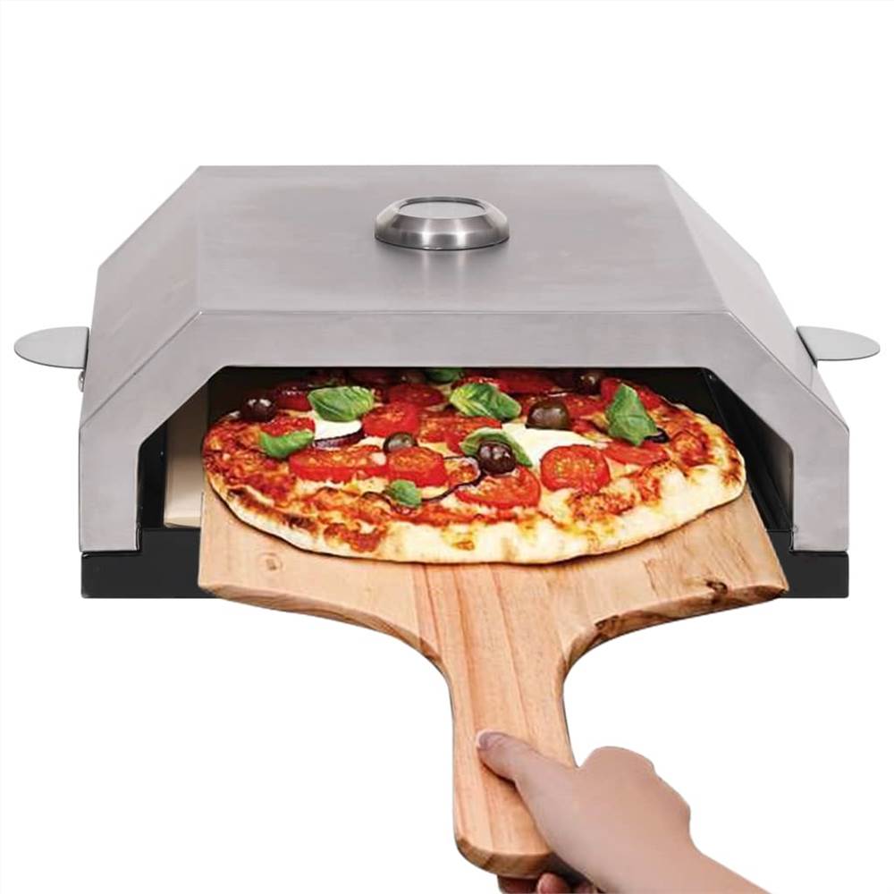 Pizza oven with ceramic stone for gas charcoal barbecue