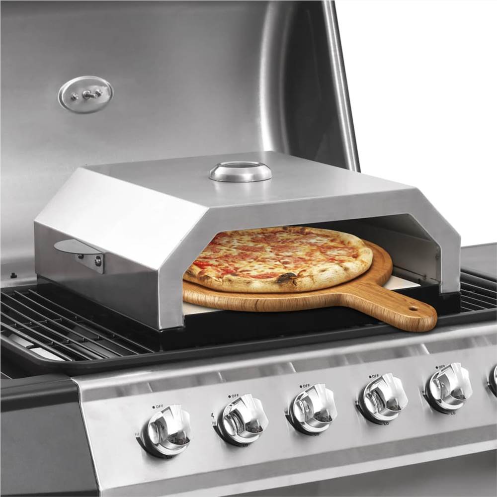 Pizza oven with ceramic stone for gas charcoal barbecue