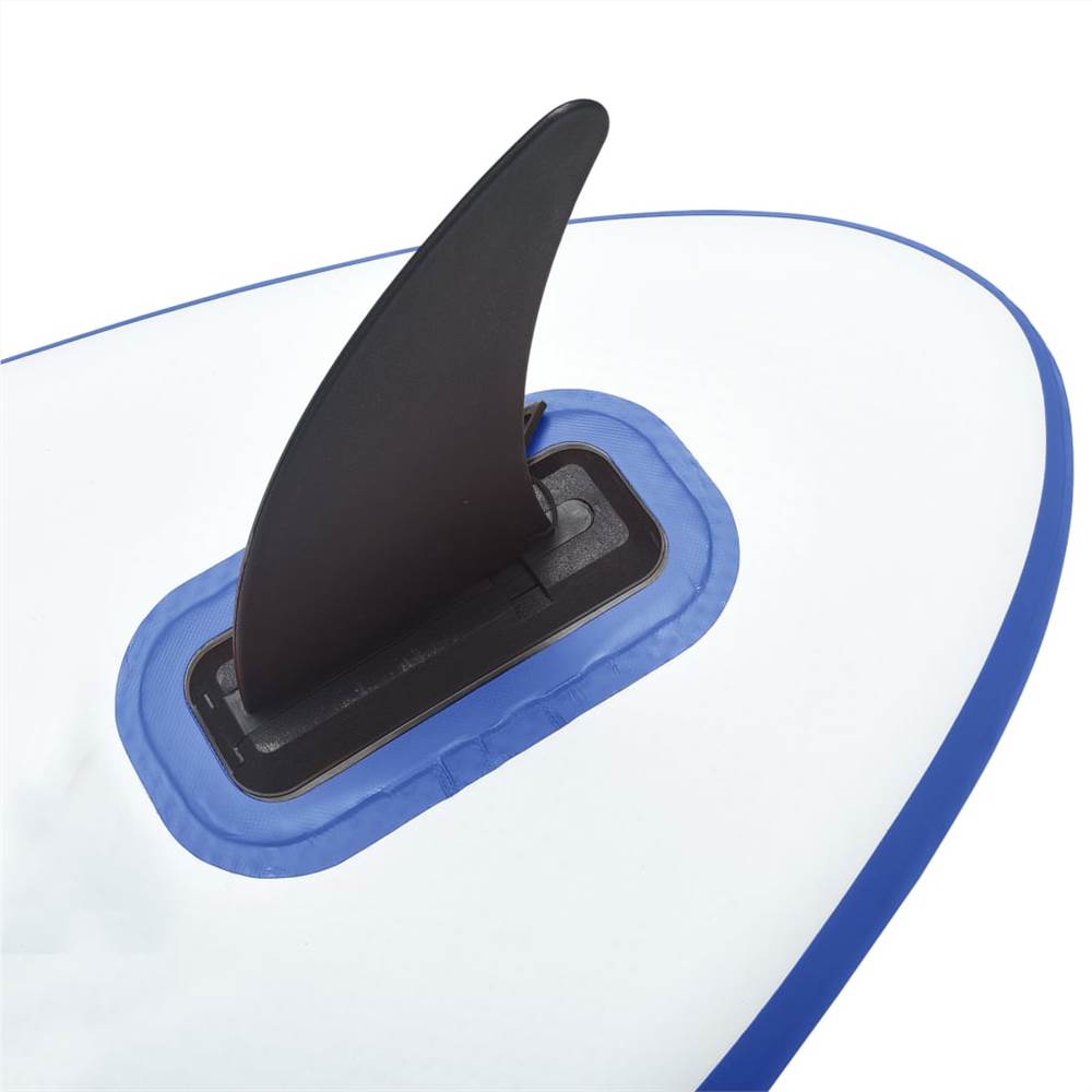 Opblaasbaar stand-up paddleboard met blauw-witte zeilset