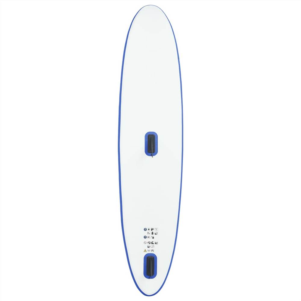 Opblaasbaar stand-up paddleboard met blauw-witte zeilset