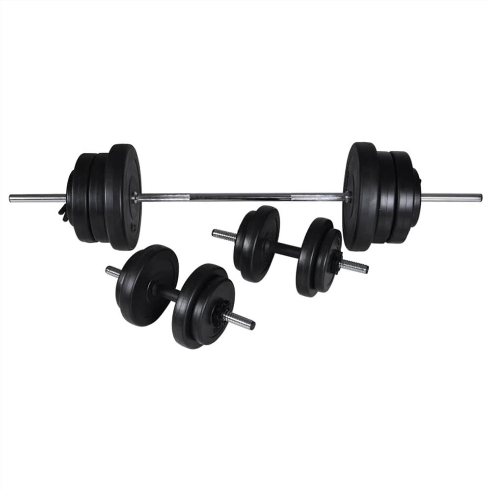 Banc de musculation avec support de poids, haltères et ensemble d'haltères 60.5 kg