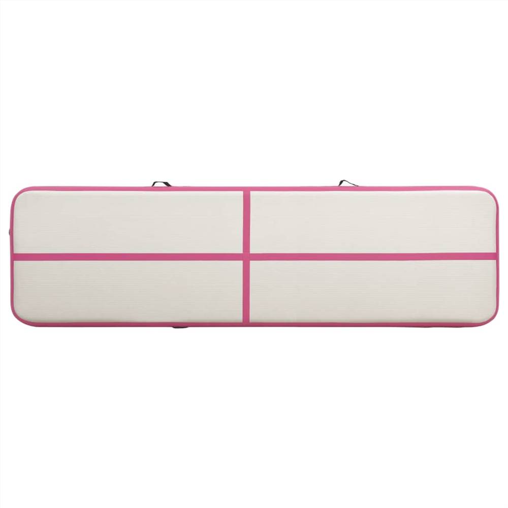 Tapis de gymnastique gonflable avec pompe 800x100x15 cm PVC Rose