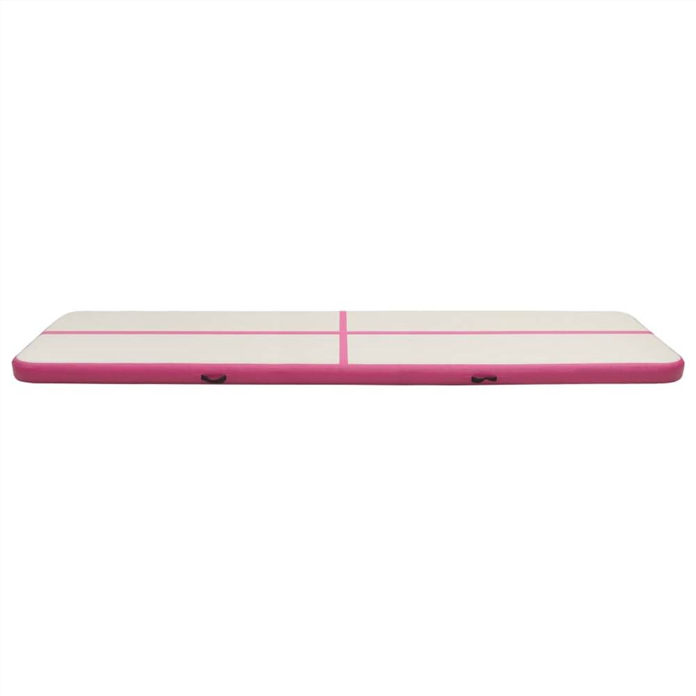 Tapis de gymnastique gonflable avec pompe 800x100x15 cm PVC Rose