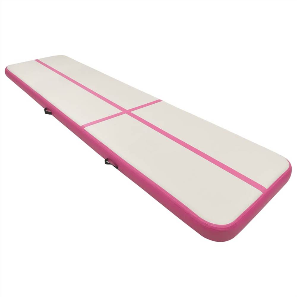 Tapis de gymnastique gonflable avec pompe 800x100x15 cm PVC Rose