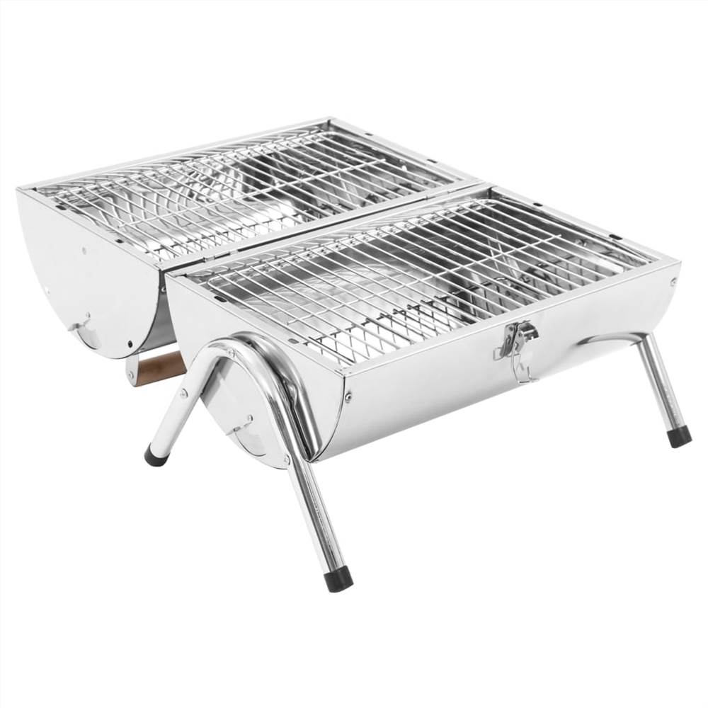 Double portable stainless steel grills, charcoal barbecue