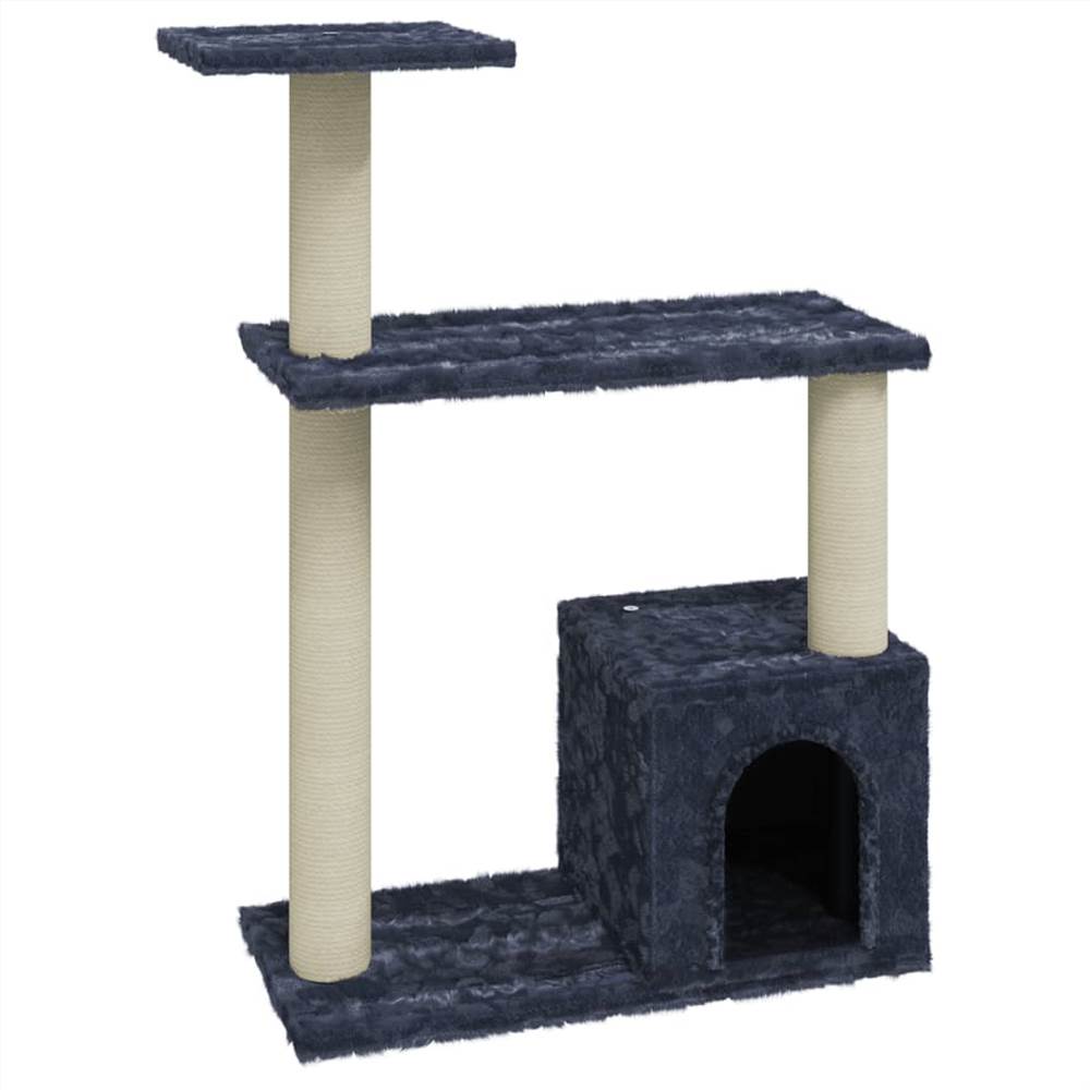 Cat tree with scratching posts in dark gray sisal 70 cm