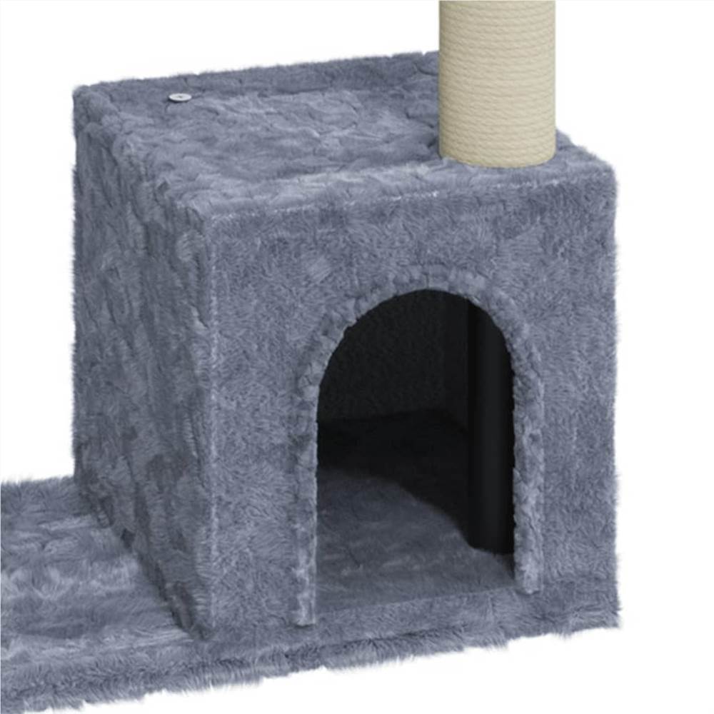 Cat tree with scratching posts in light gray sisal 70 cm