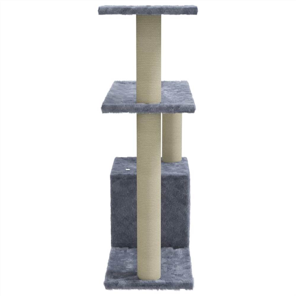 Cat tree with scratching posts in light gray sisal 70 cm