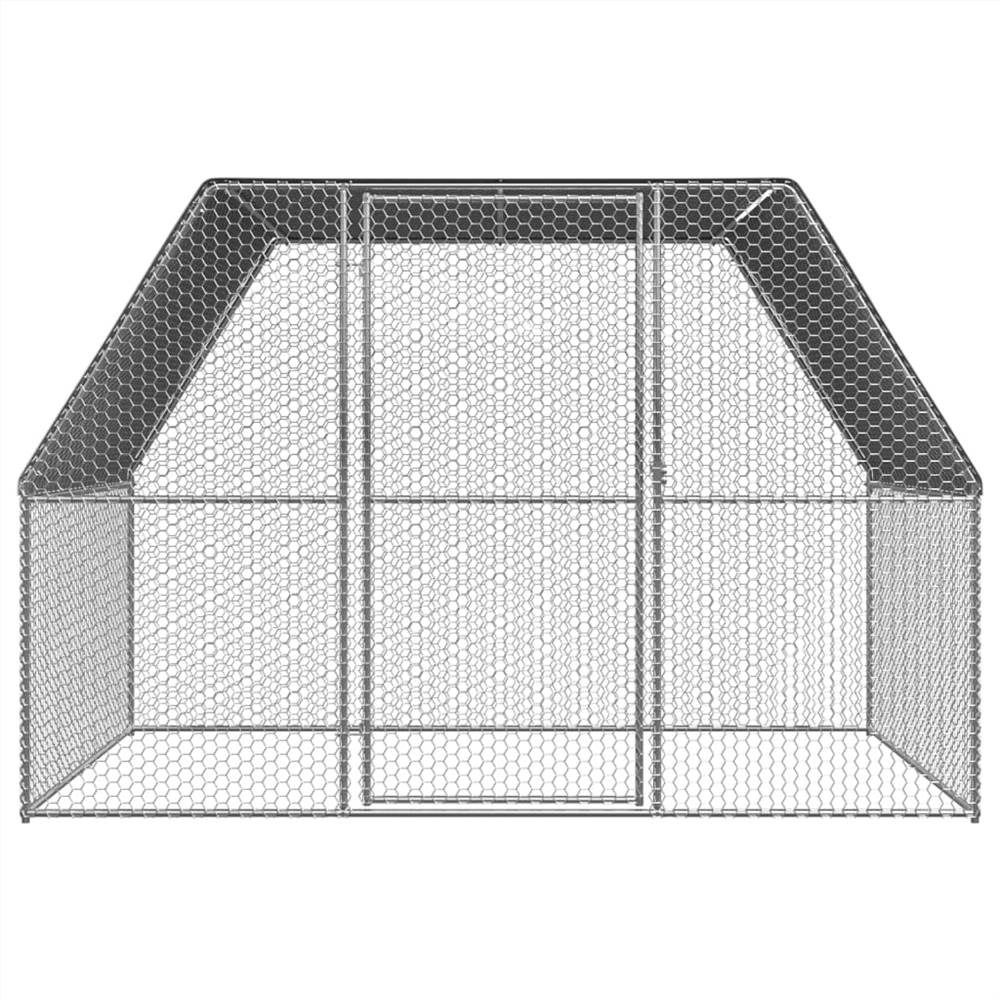 Hühnerkäfig für den Außenbereich, 3 x 2 x 2 m, verzinkter Stahl