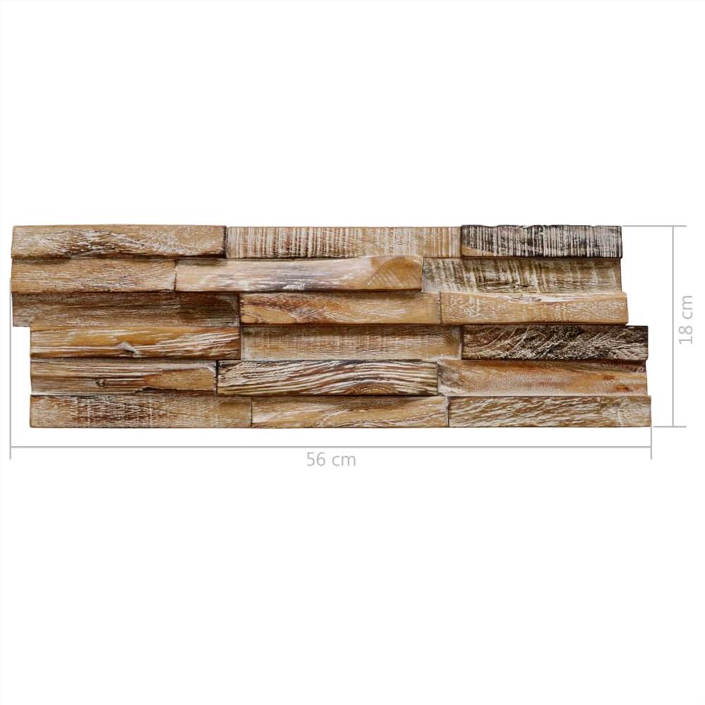 3D obkladové panely 10 ks 1,01 m² Masivní teakové dřevo