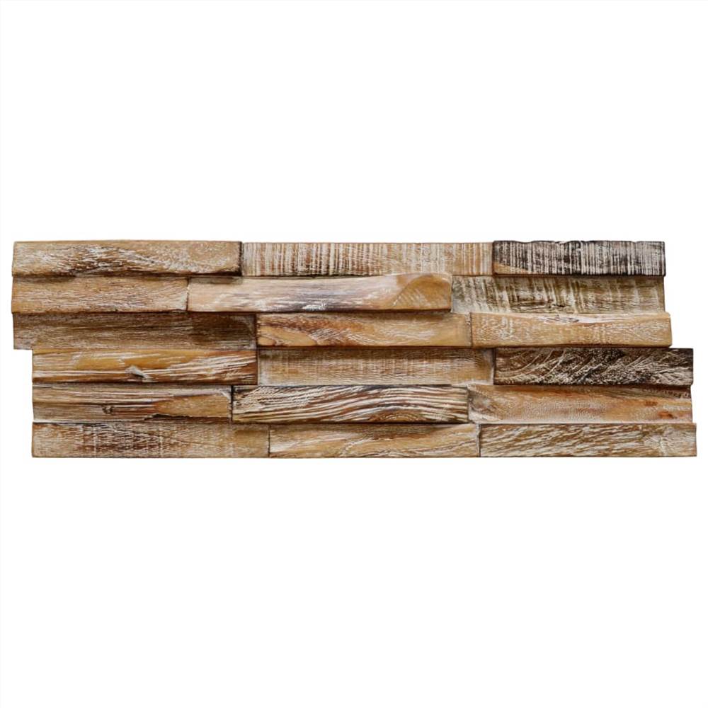 Pannelli di rivestimento 3D 10 pezzi 1,01 m² in legno massello di teak