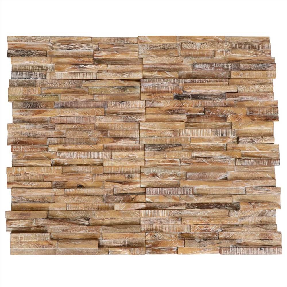3D obkladové panely 10 ks 1,01 m² Masivní teakové dřevo