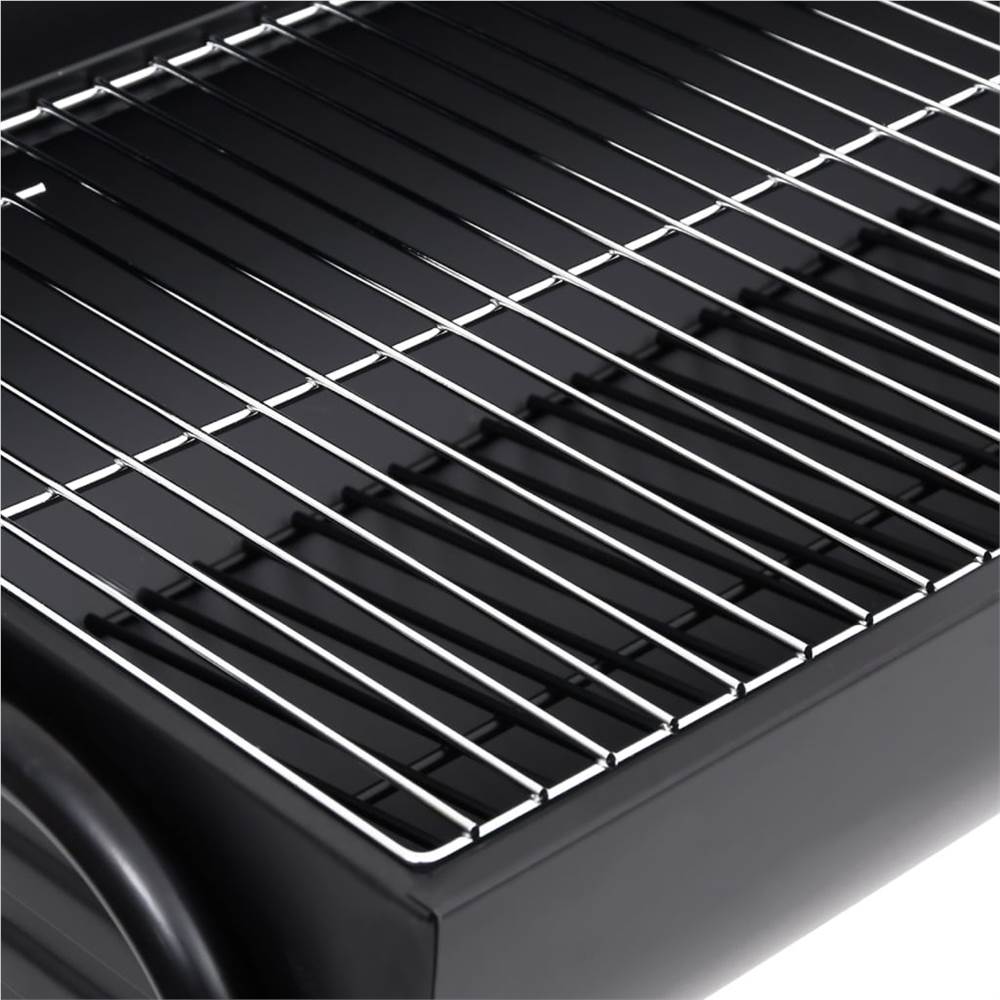 Hordós grill 2 rácsos fekete 80x95x90 cm acél