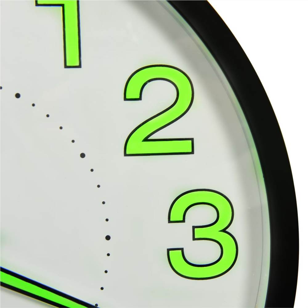 Luminous Wall Clock Black 30 cm