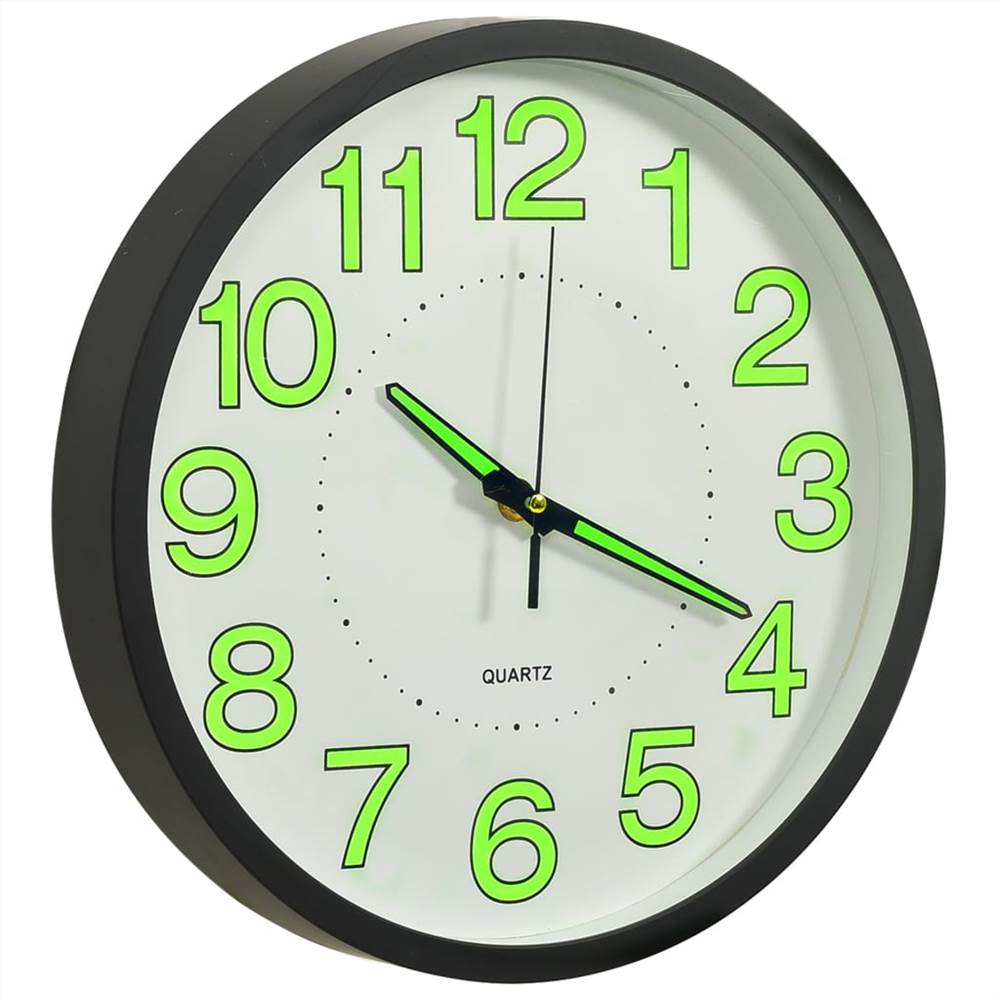 Luminous Wall Clock Black 30 cm