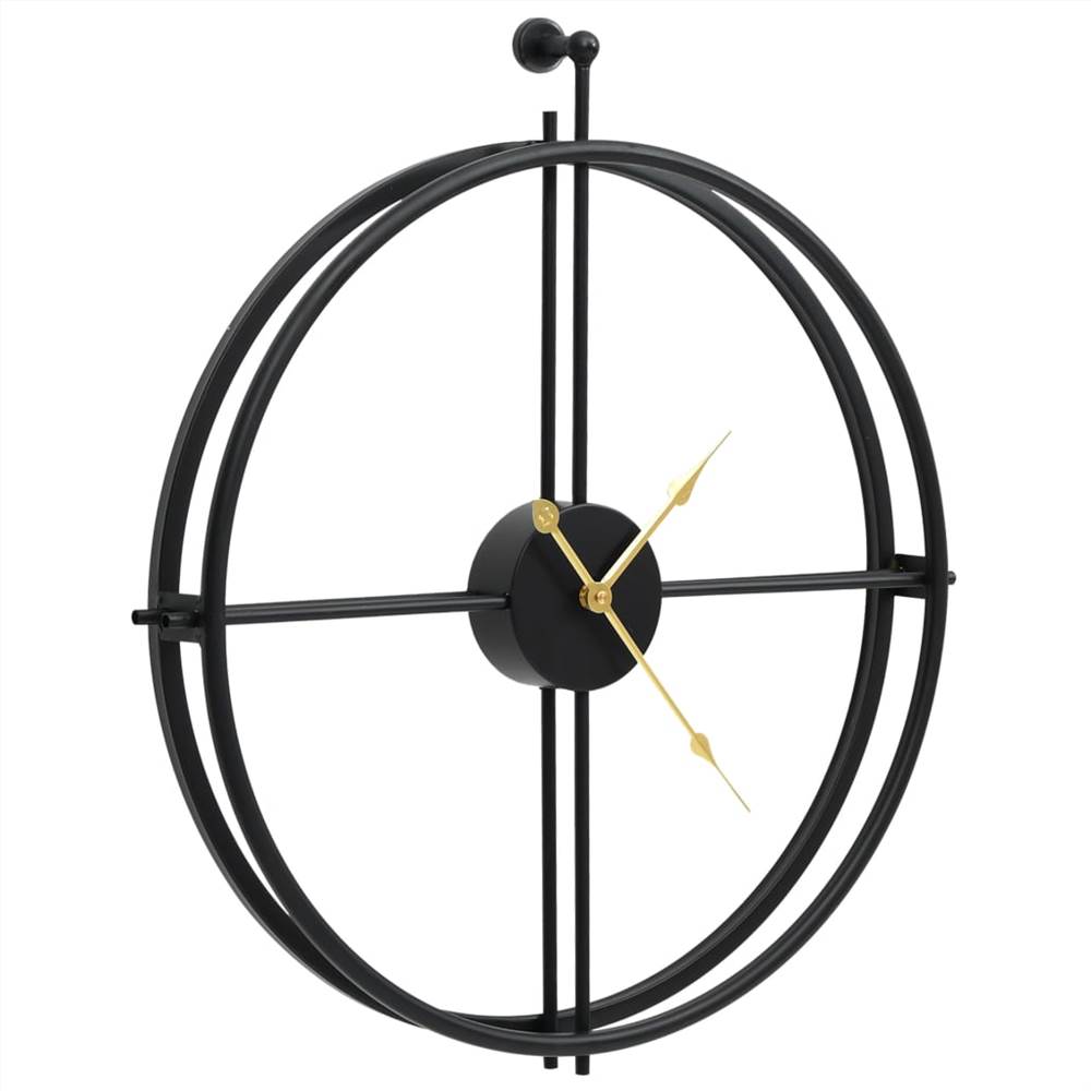 Black Wall Clock 52 cm Iron