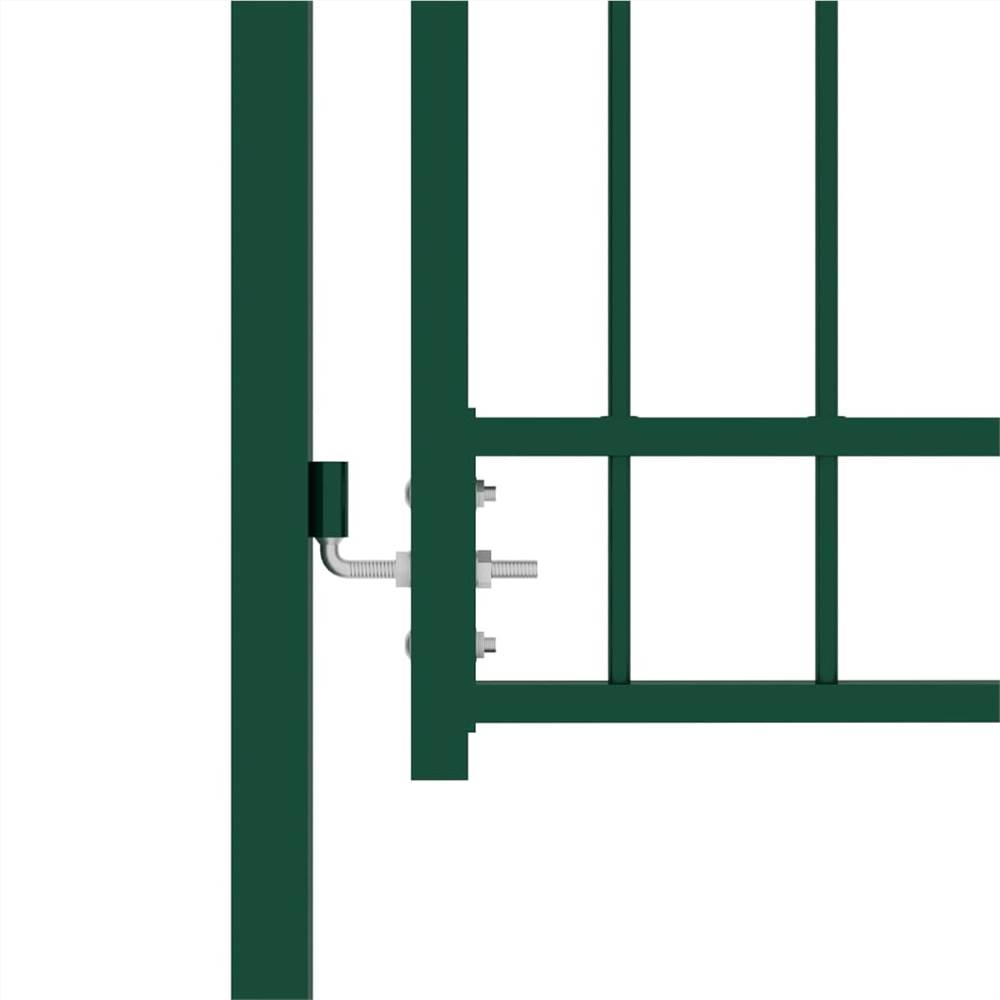 Brama Ogrodzeniowa ze Stalowymi Kolcami 100x125 cm Zielona