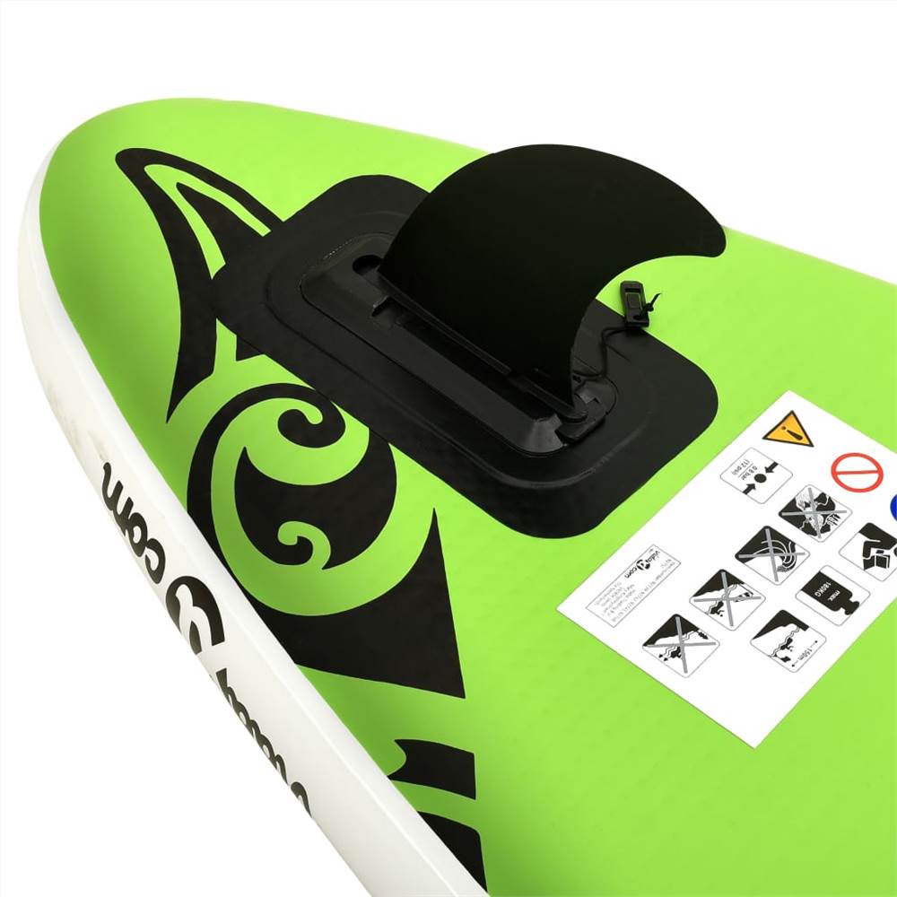 Inflatable Stand Up Paddle Board Set 320x76x15 cm Green