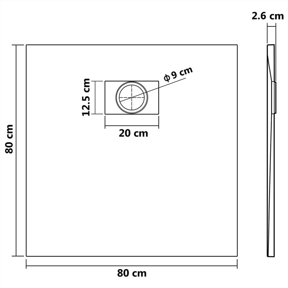 Plato de ducha plato SMC Gris 80x80 cm