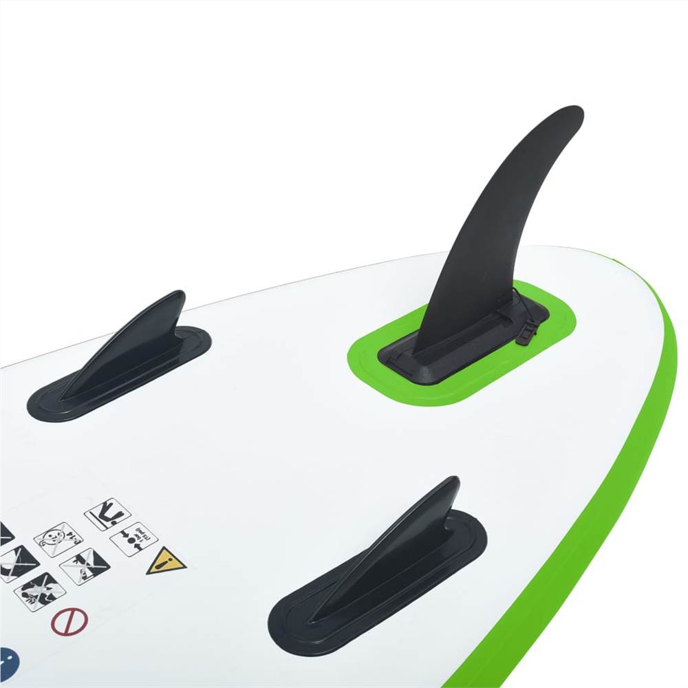 Paddle board gonfiabile di alta qualità con accessori verdi e bianchi