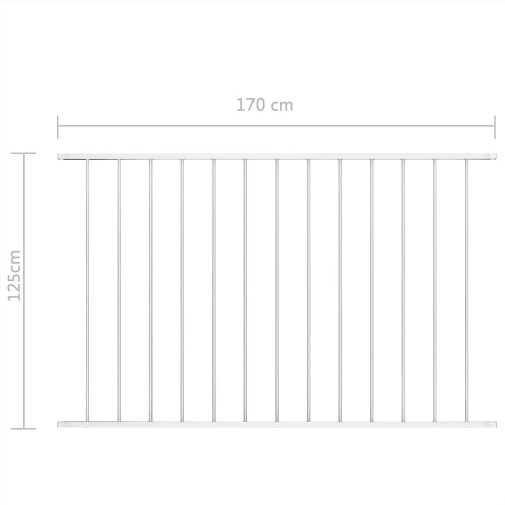 Hegnspanel Pulverlakeret stål 1,7x1,25 m Hvid