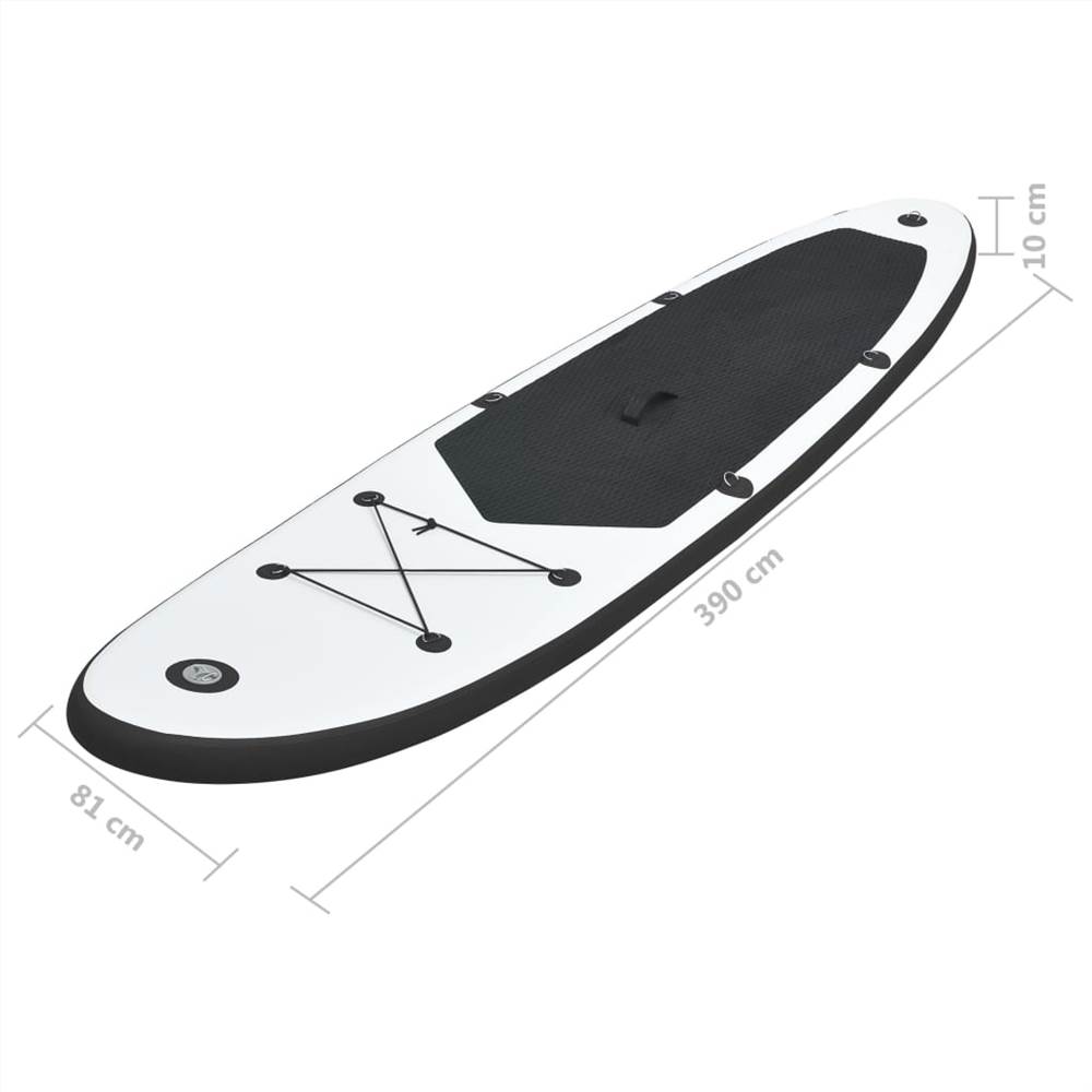 Černá a bílá nafukovací sada paddle board