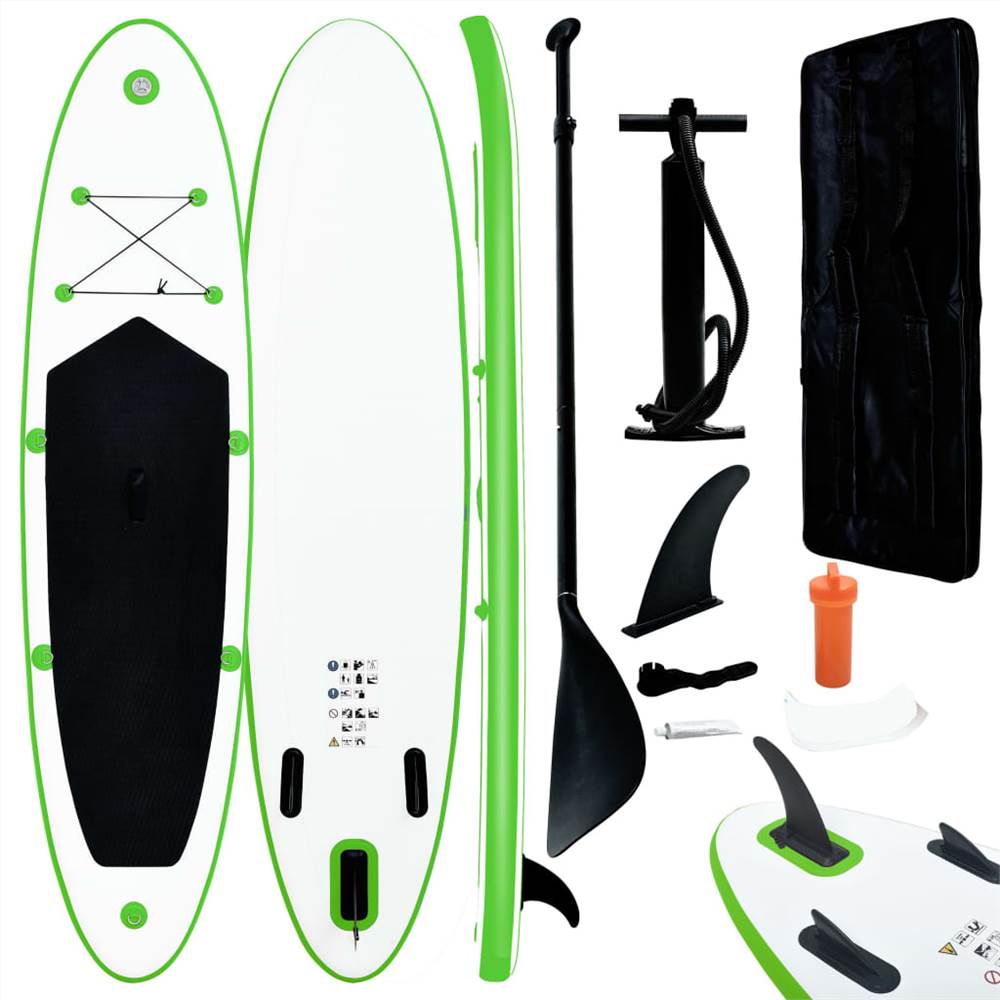 Set paddle stand up gonfiabile / verde e bianco