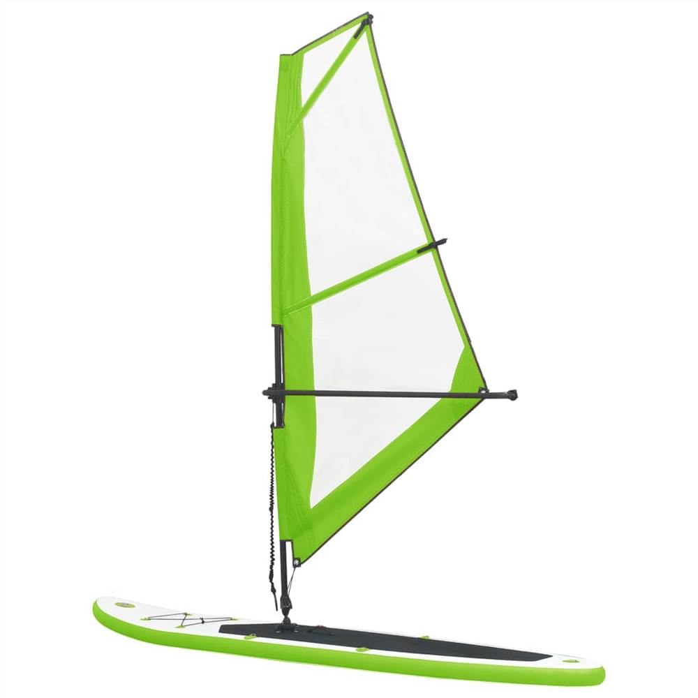 Tabla de paddle surf inflable con juego de velas verde y blanco