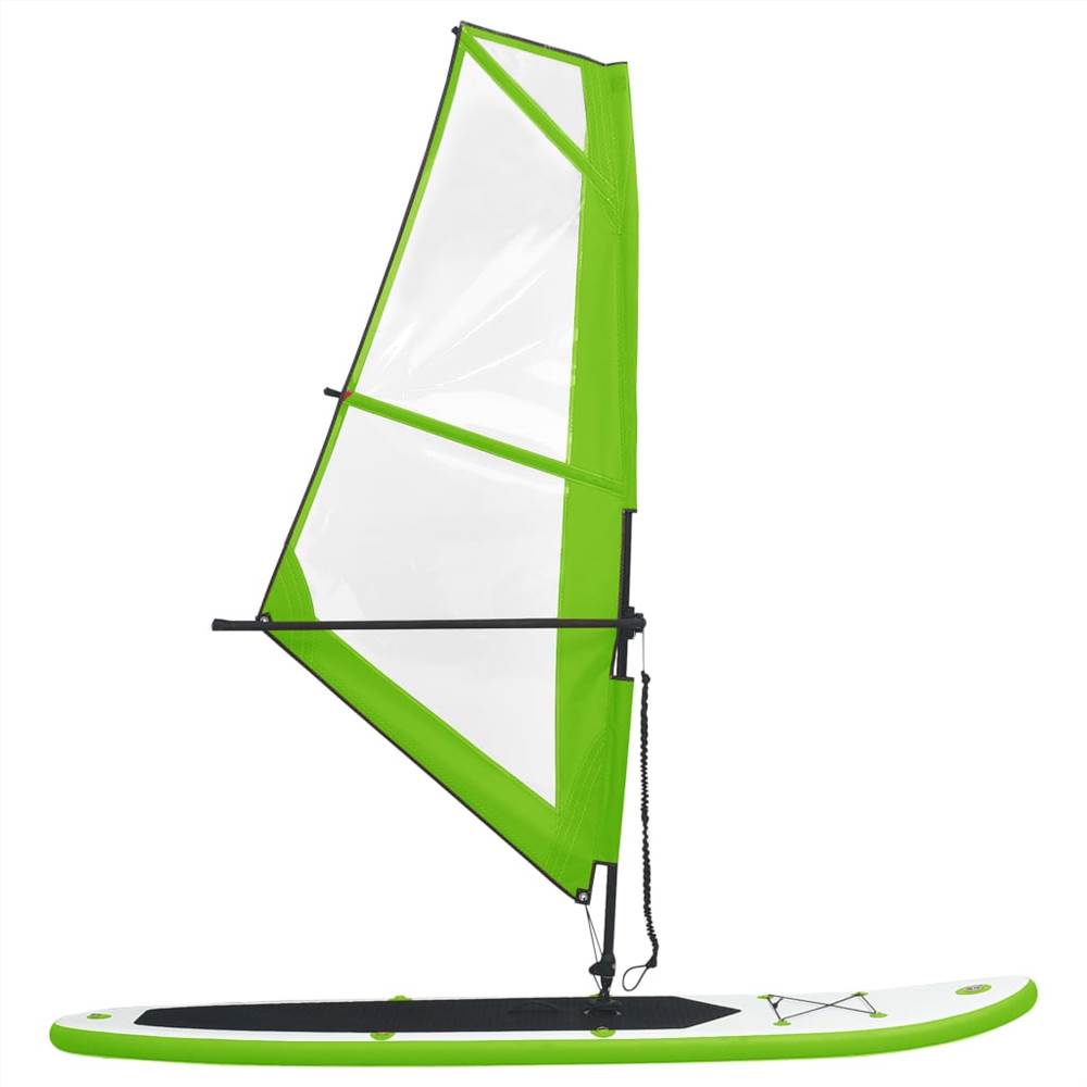 Tabla de paddle surf inflable con juego de velas verde y blanco