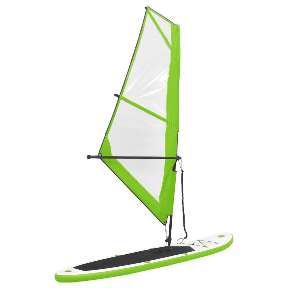 Tabla de paddle surf inflable con juego de velas verde y blanco