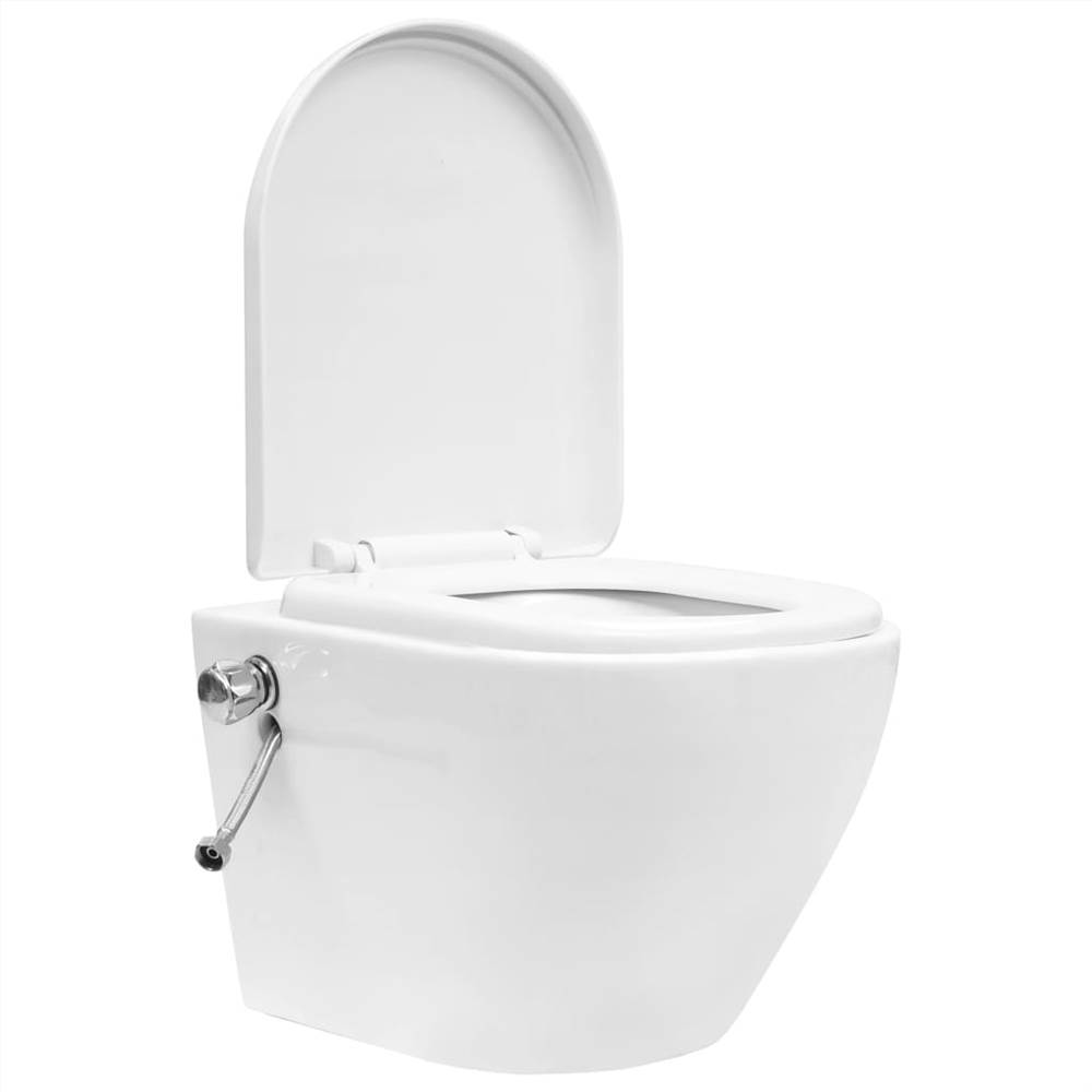 Wc sospeso senza brida con funzione bidet Ceramica Bianca