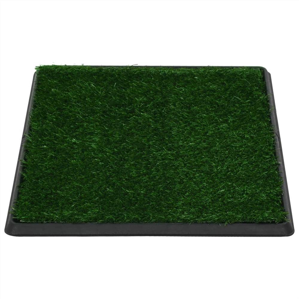 Toilette per animali con vaschetta e WC in erba finta verde 64x51x3 cm
