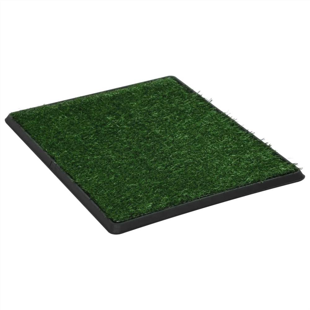 Dyretoilet med bakke og grønt falsk græs 64x51x3 cm WC