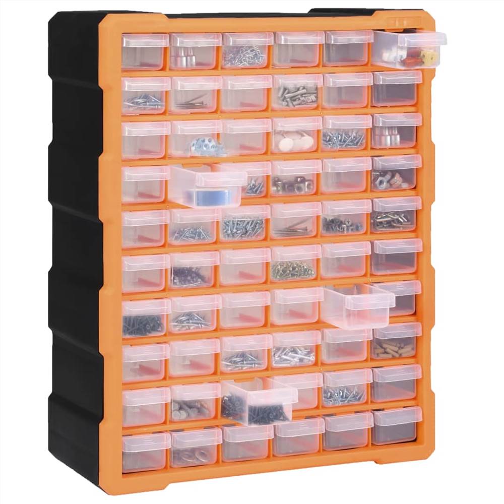Organizador multigavetas com 60 gavetas 38x16x47,5 cm