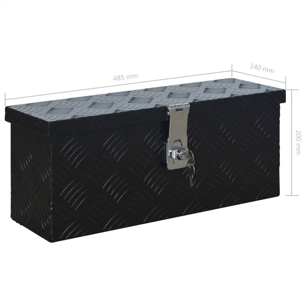 Caja de aluminio 485x140x200 mm Negro