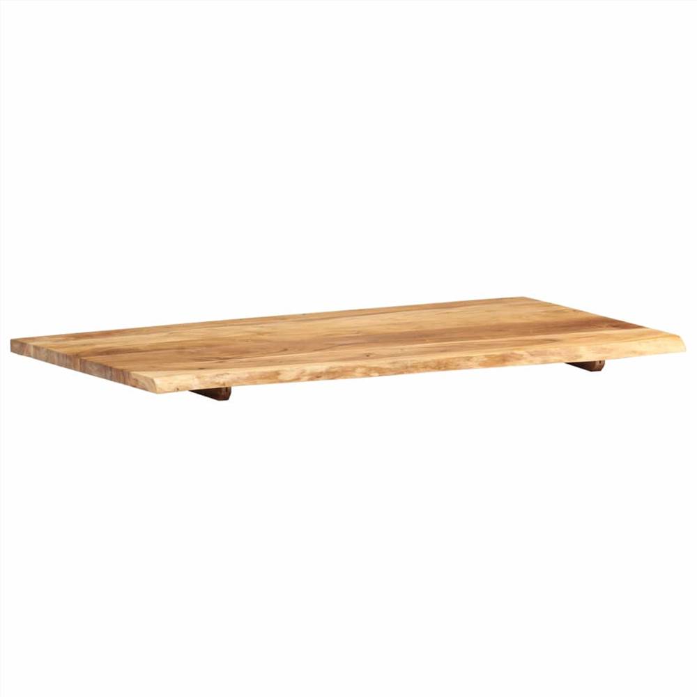 Dessus de meuble de salle de bain en bois d'acacia massif 100x55x2.5 cm