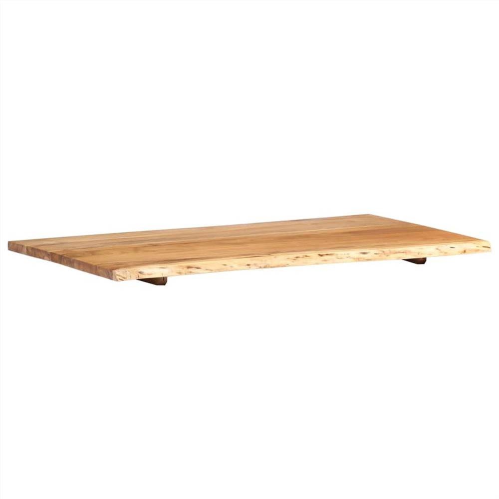 Dessus de meuble de salle de bain en bois d'acacia massif 100x55x2.5 cm