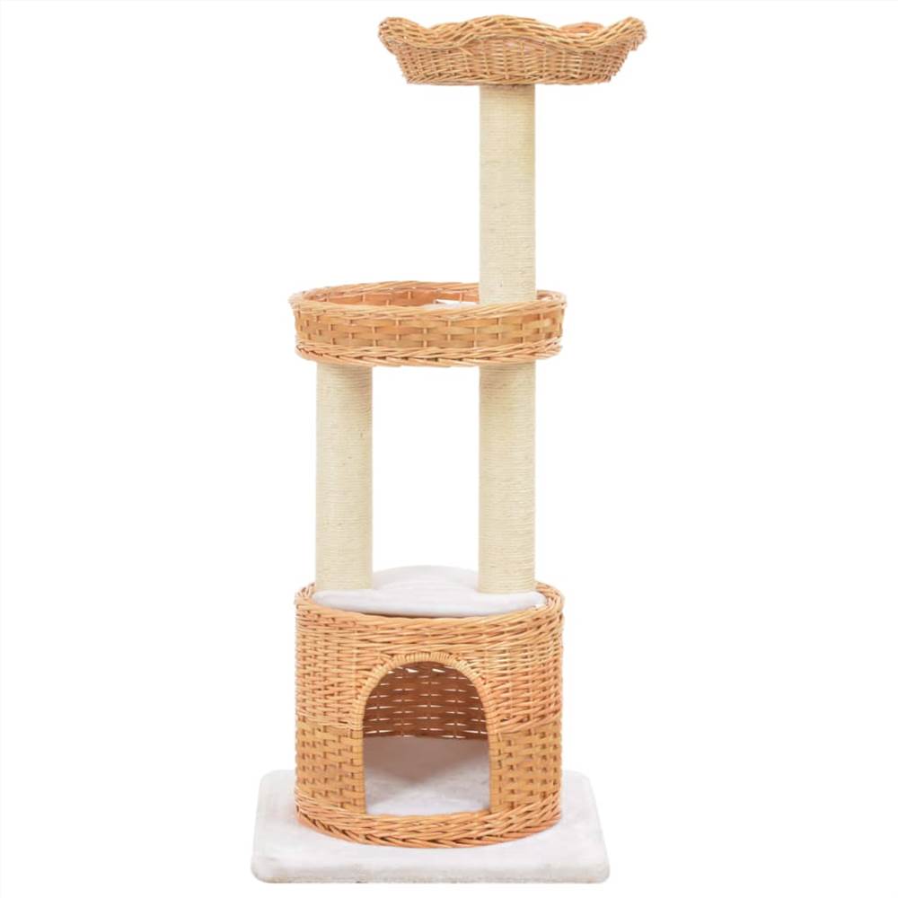 Cat tree with sisal cat post Natural willow wood