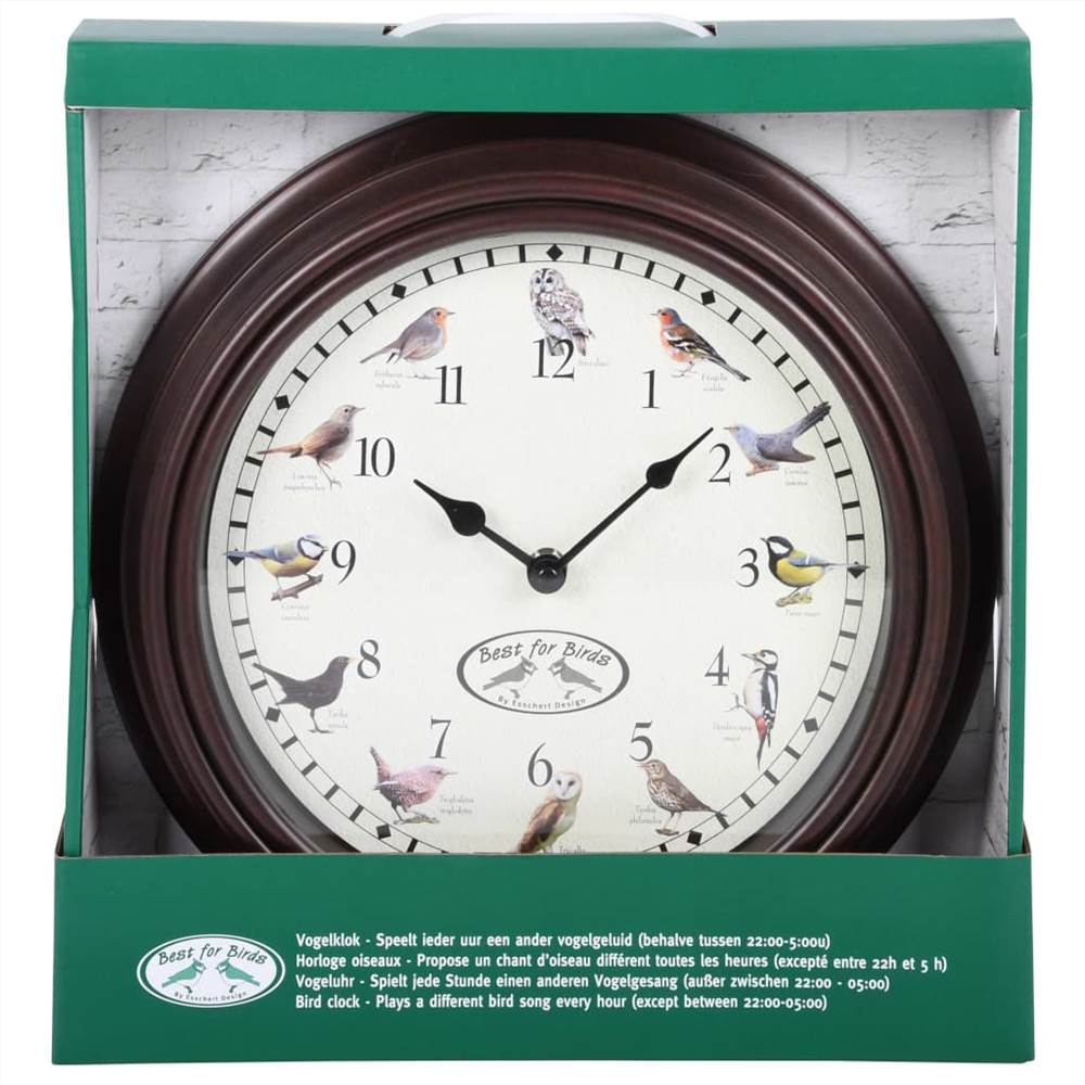 Relógio Esschert Design com sons de pássaros