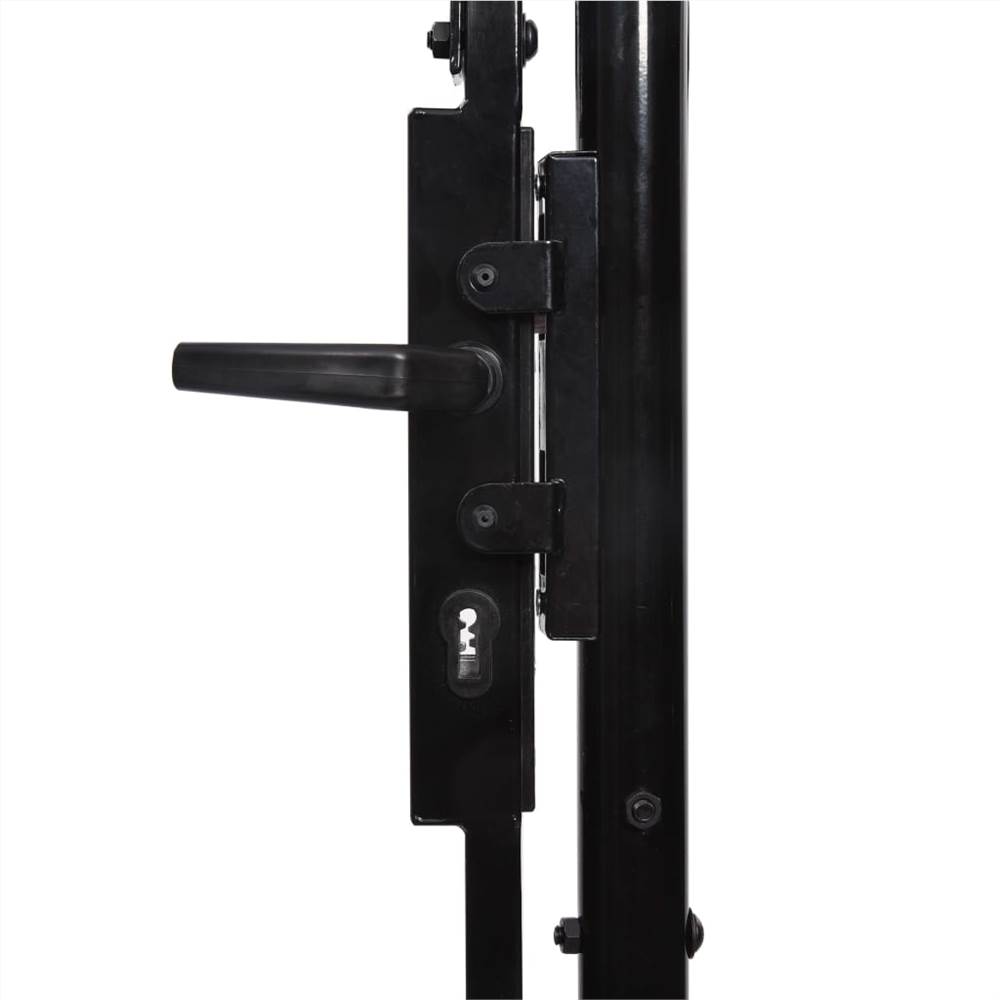 Valla de puerta simple con punta de acero 1x1,5 m negro
