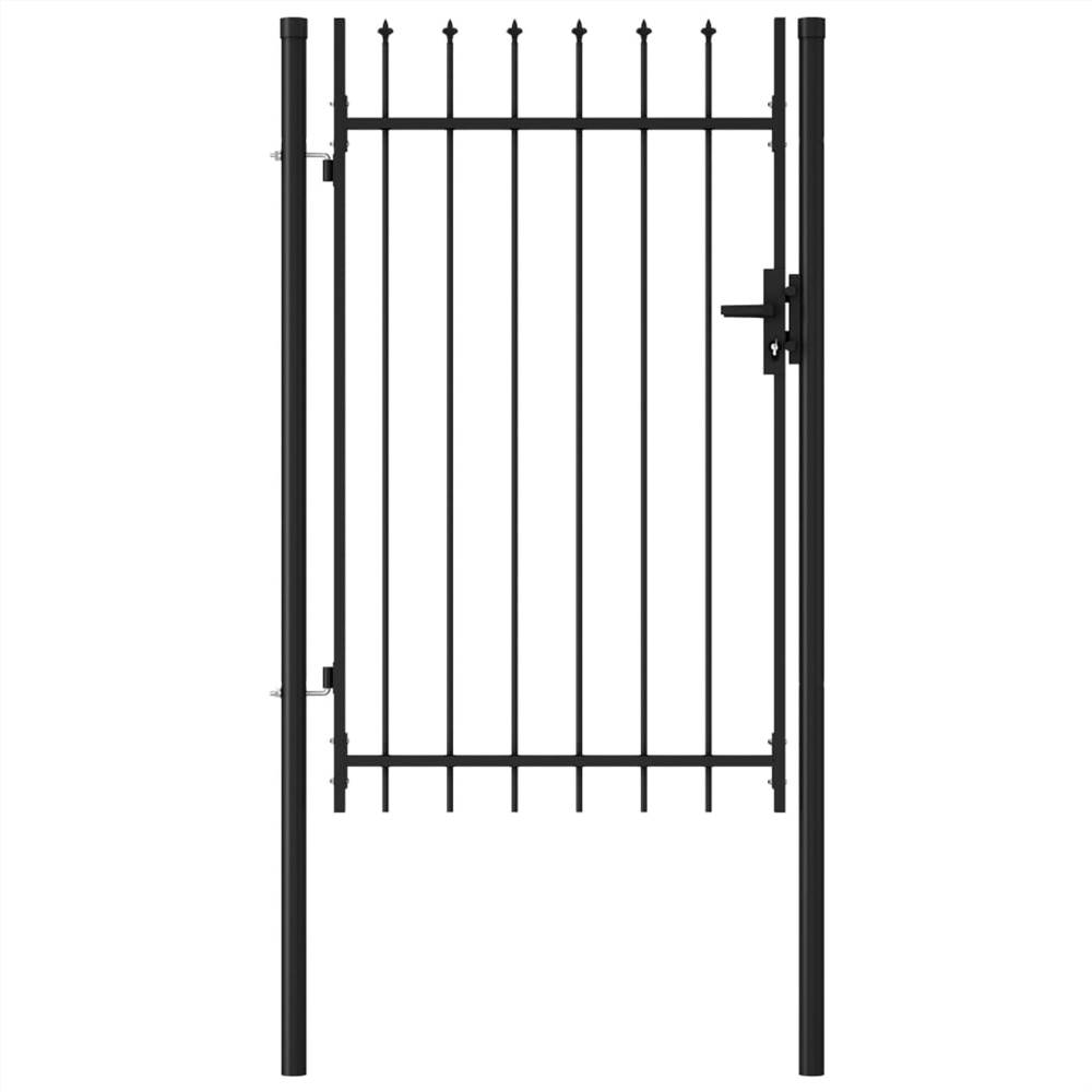 Cerca de portão simples com espigão em aço 1x1,5 m preto