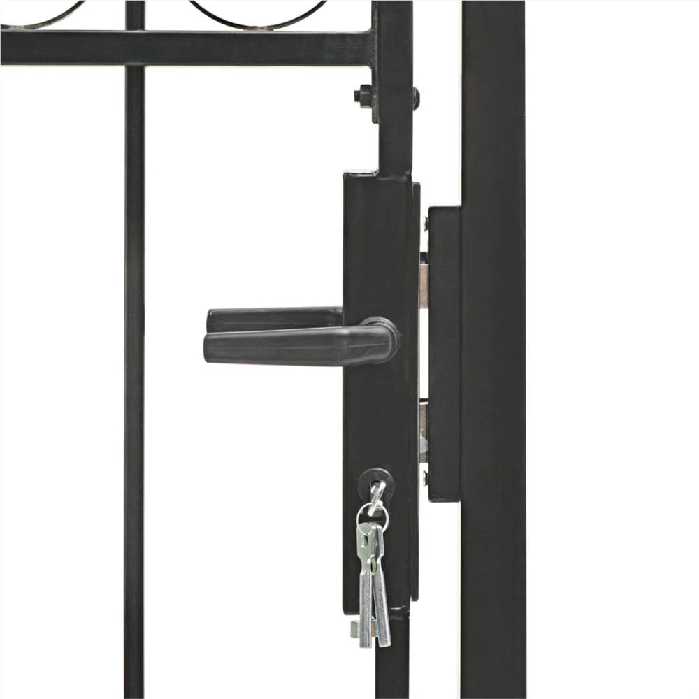 Plotová brána s obloukovou deskou Ocel 100x250 cm Černá